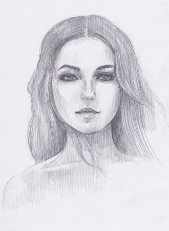 Портрет девушки каранд