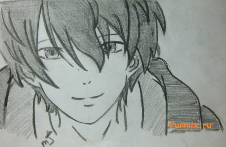 Рисунки для срисовки карандашом аниме парни