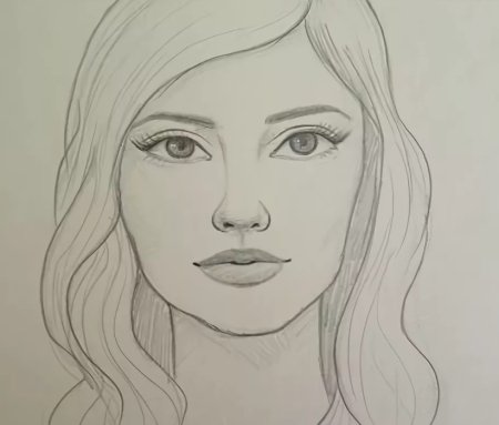Девушка карандашом