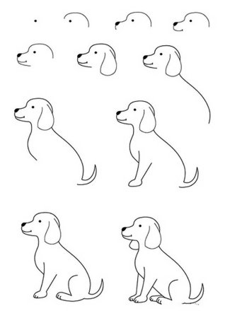 Рисунок собаки для срисовки