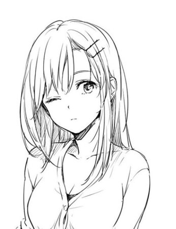 Картинки для личного дневника раскраски девушки аниме