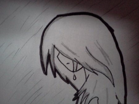 Грустные аниме рисунки для срисовки легкие