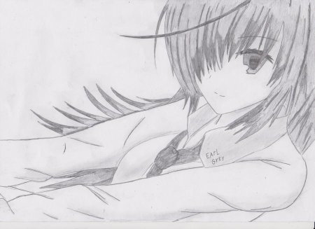 В воздухе девушку аниме для рисования карандашом