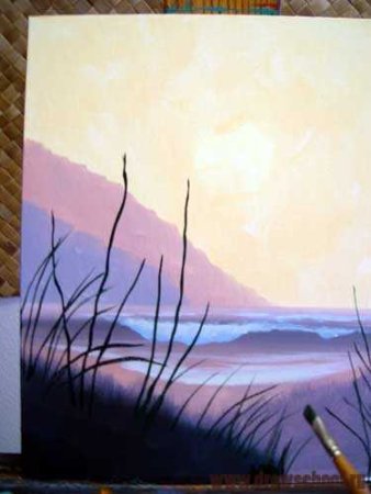 Пейзаж гуашью для начинающих пошагово