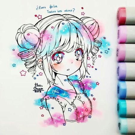 Чиби маркерами Копик