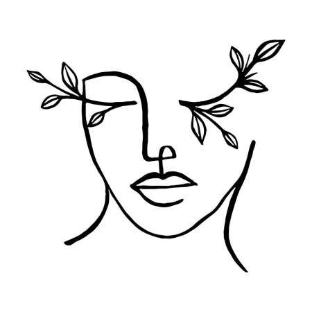 Очертания лица девушки