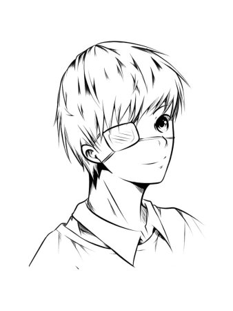 Канеки Кен раскраска