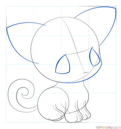 Поэтапное рисование животных аниме