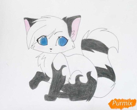 Котики для срисовки легкие и милые карандашом