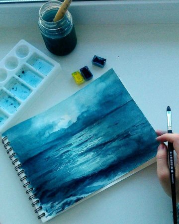 Рисование акварельными красками