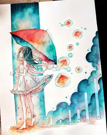 Аниме акварелью