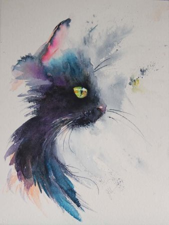 Котенок акварель