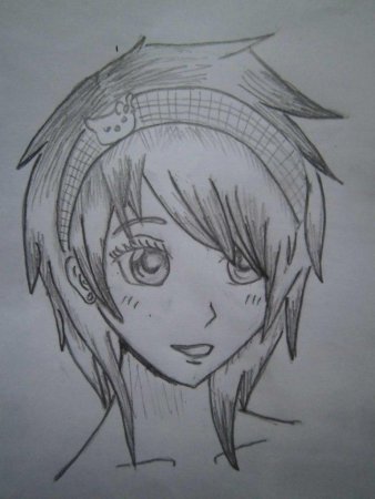 Аниме простым карандашом