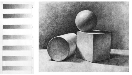 Академический рисунок геометрические фигуры штриховка