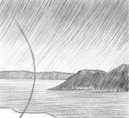 Пейзаж карандашом легкий