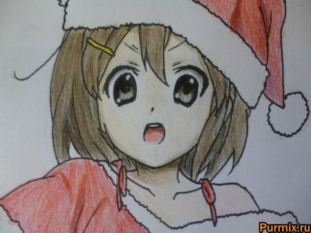 Новогоднее аниме карандашом