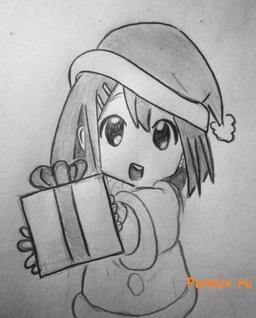 Аниме новый год для срисовки