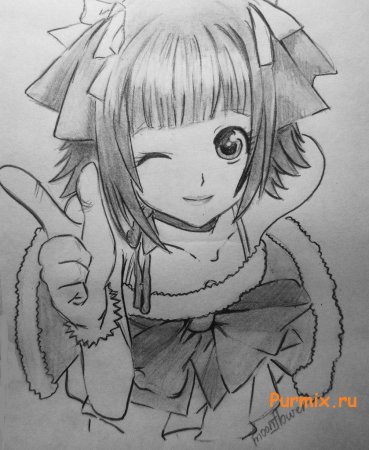 Рисунки на новый год аниме для срисовки