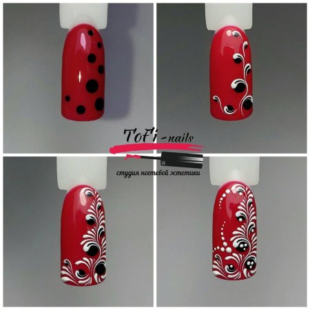 Рисунки дотсом на ногтях