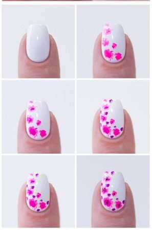 Простые рисунки на ногтях дартсом