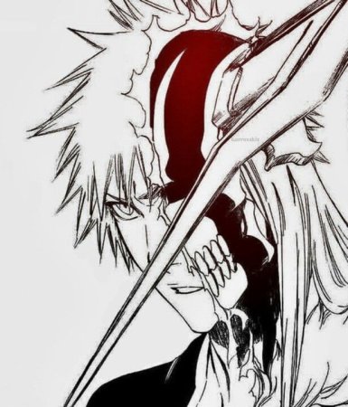 Блич Ичиго пустой черно белый