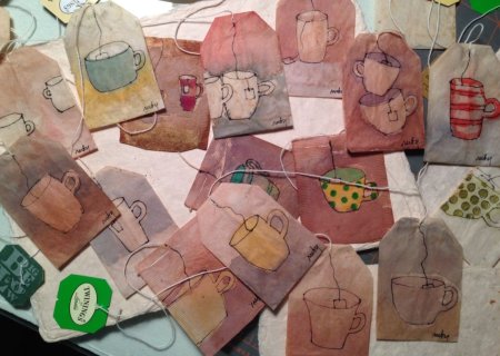 Рисование на чайных пакетиках лёгкие