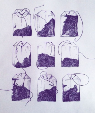 Рисование на чайных пакетиках лёгкие