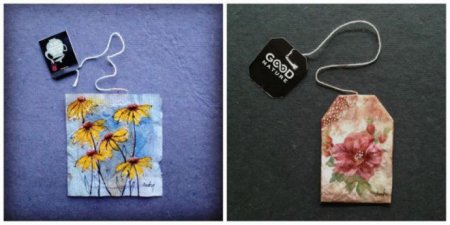 Рисунки на чайных пакетиках легкие