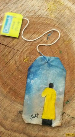 Рисование на чайных пакетиках