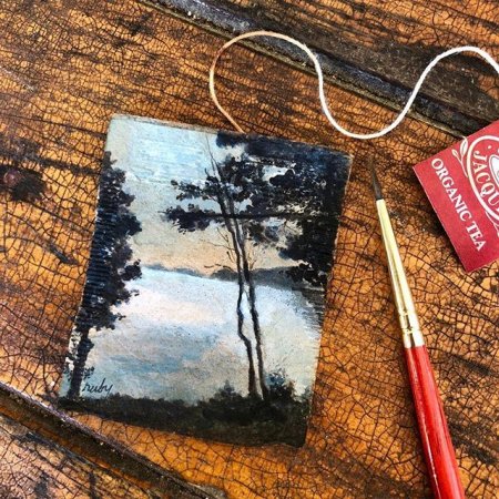 Рисование на чайных пакетиках