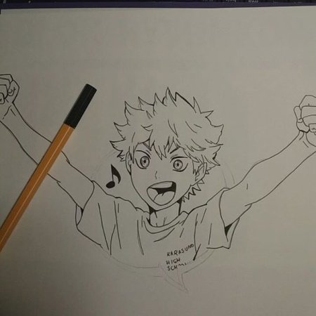 Хината волейбол карандашом