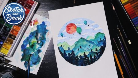 Скетчи красками легкие