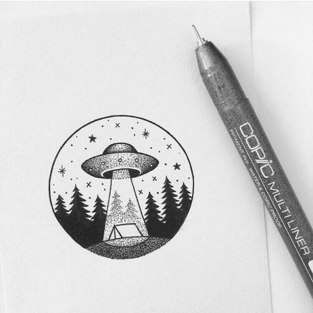 Рисуноки чёрной ручкой