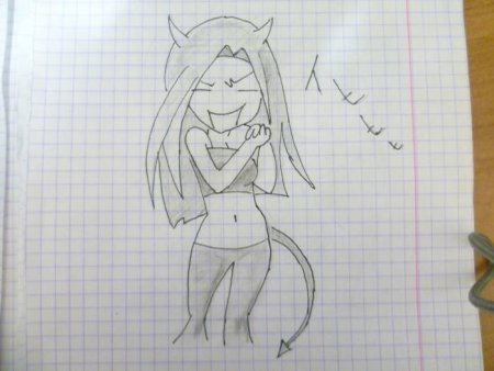 Аниме рисунки карандашом по клеточкам в тетради