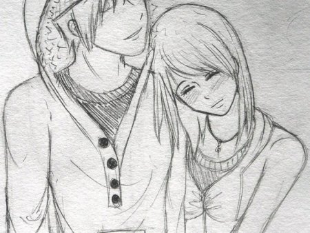 Картинки для срисовки карандашом девушка и парень