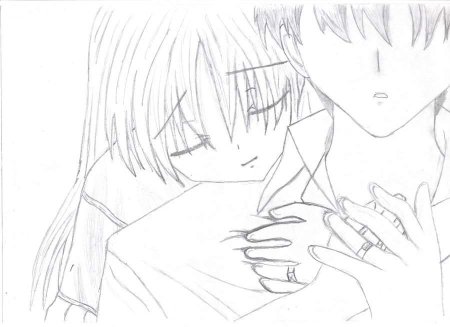 Аниме карандашом любовь