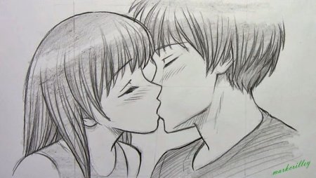 Аниме карандашом любовь