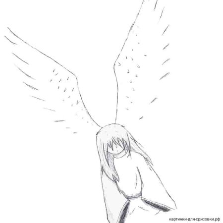 Аниме ангел для срисовки