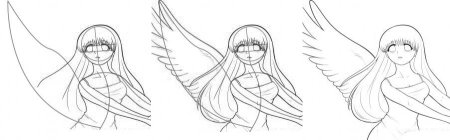 Срисовать ангела аниме