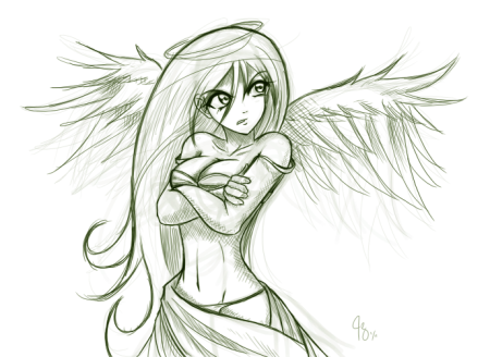 Ангел карандашом для срисовки легкие