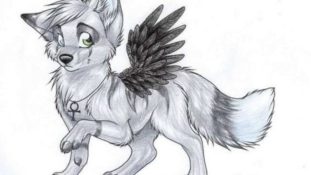 Аниме животные карандашом