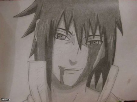 Саске Учиха фото карандашом
