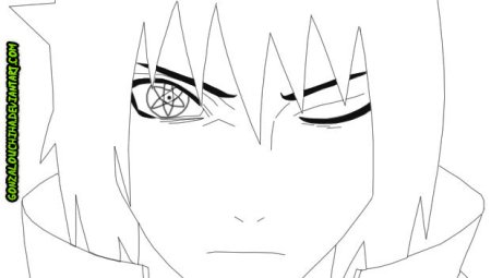 Саске из аниме Наруто карандашом