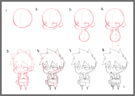 Поэтапное рисование аниме