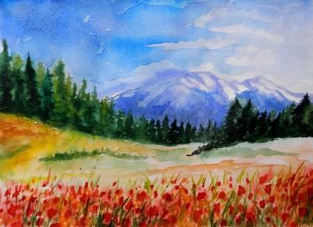 Пейзаж в графике легкий