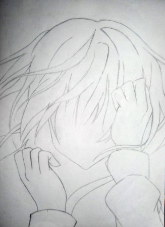 Аниме карандашом грустные