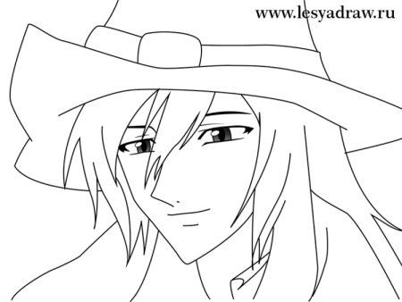 Раскраски аниме в шляпах