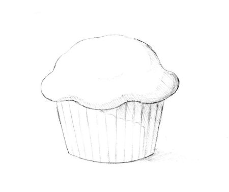 Поэтапное рисование кекса