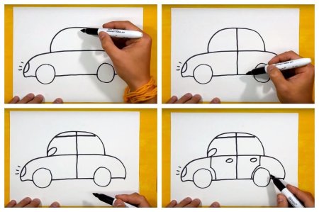 Рисование машина средняя группа