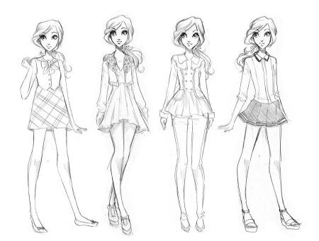 Арты в полный рост для срисовки